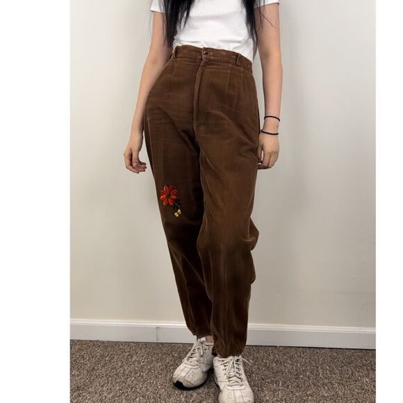 Vintage J Crew Brown Corduroy Stirrup Trousers - Picture 1 of 8